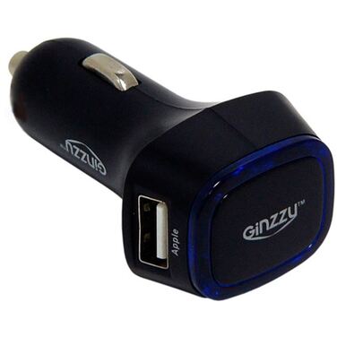 Автомобильное зарядное устройство USB GINZZU GA-4415UB АЗУ 5В/3.OA, 2USB, черный