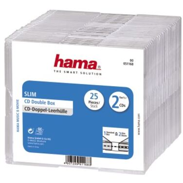 Коробка для 2 CD Slim прозрачный Hama H-51168