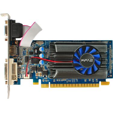 Видеокарта 1Gb PCI-E KFA2 GeForce GT 610 LP, DDR3, 64 bit, DVI+HDMI+D-SUB, OEM